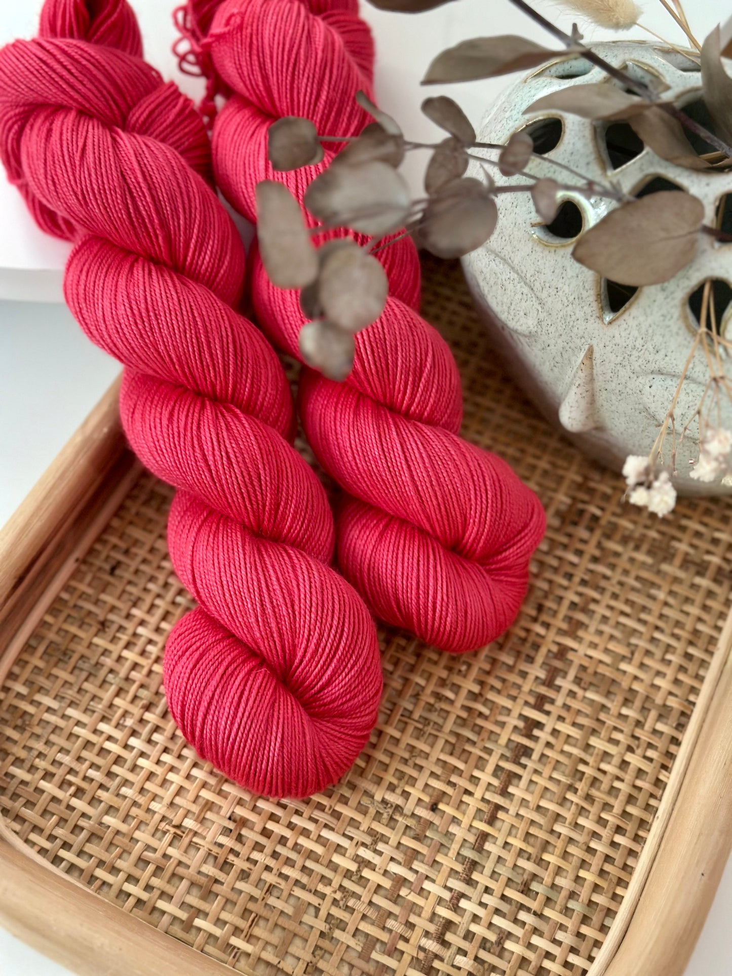 BFL Silky Sock Yarn - Raspberry Sorbet
