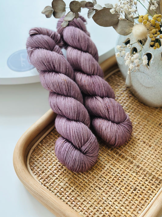 BFL Silky Sock Yarn - Cloudy Plum