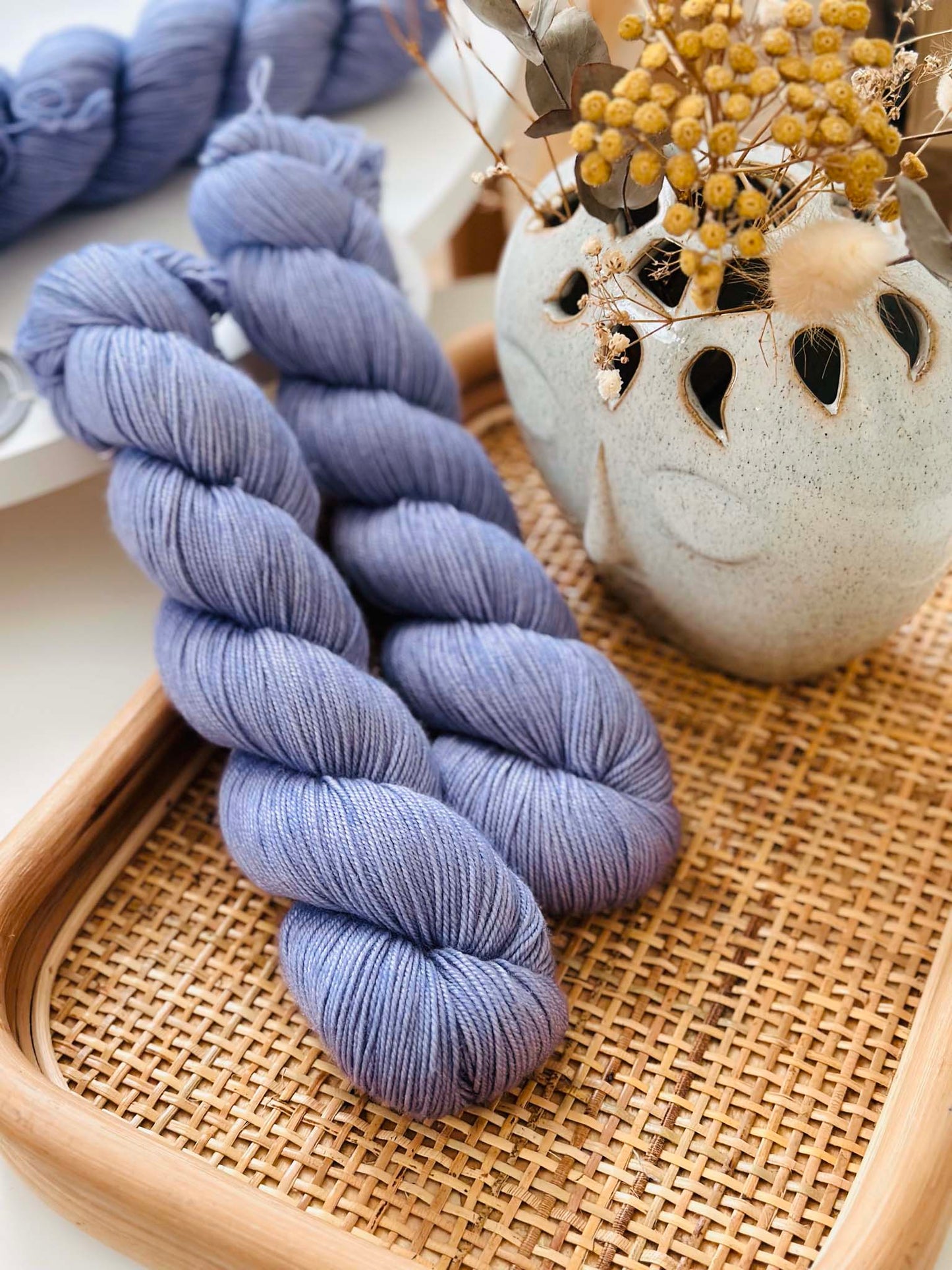 BFL Silky Sock Yarn - Feeling Blue