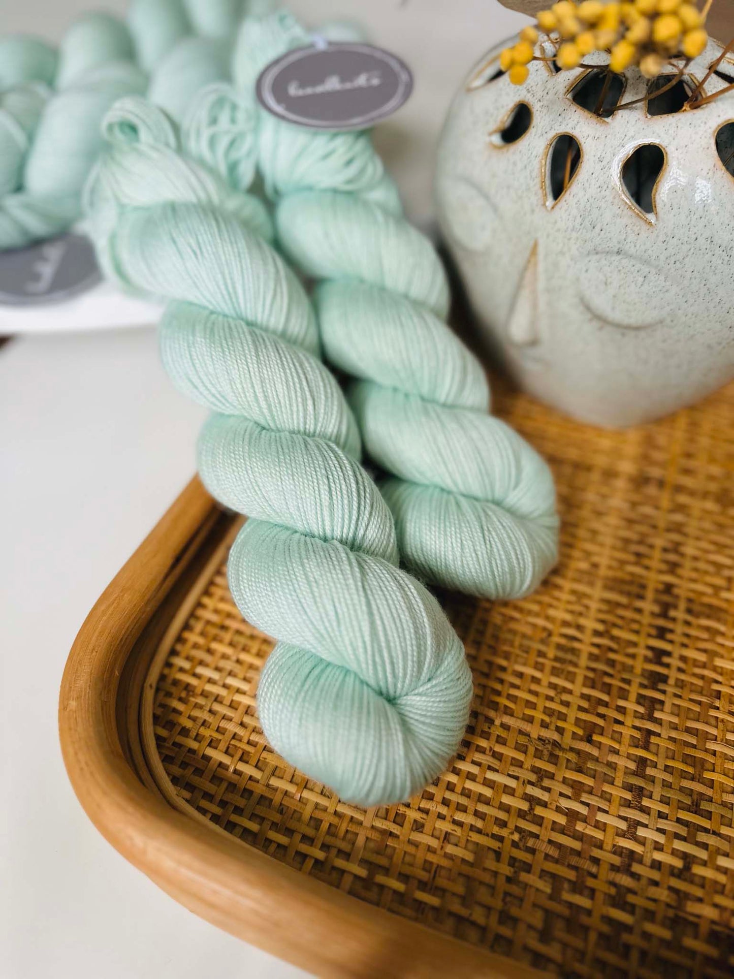 BFL Silky Sock Yarn - Mint Green