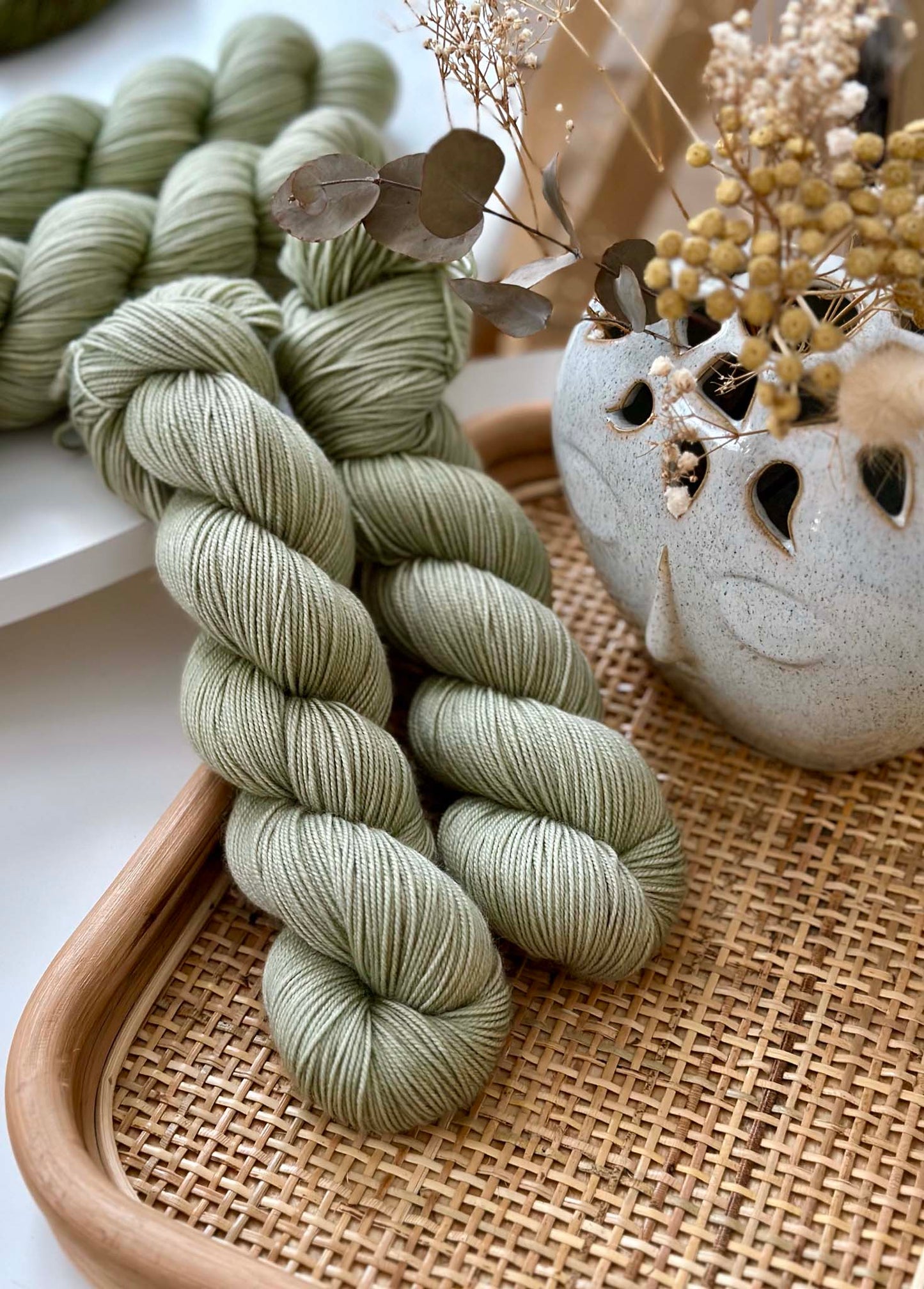 BFL Silky Sock Yarn - Misty Moss