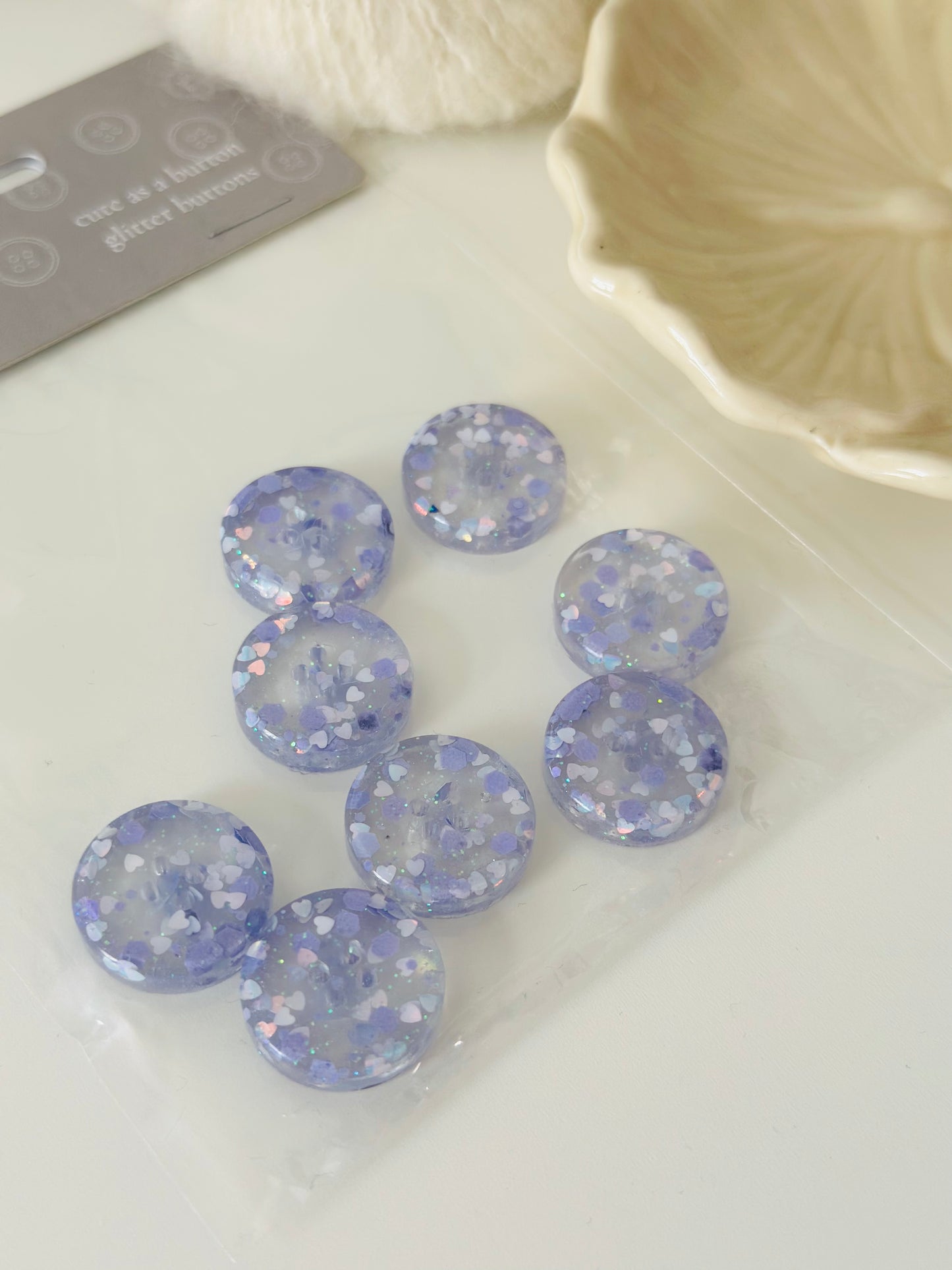 Glitter buttons 8pcs