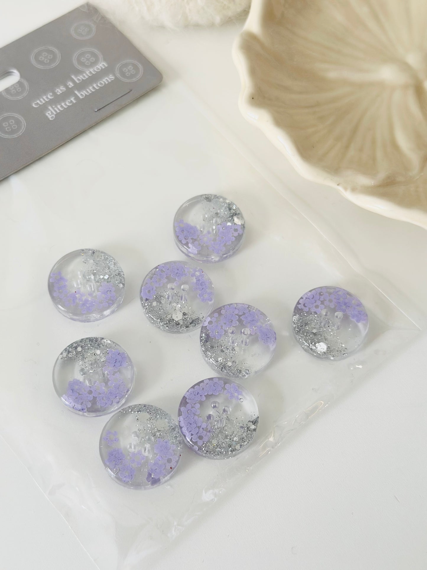 Glitter buttons 8pcs
